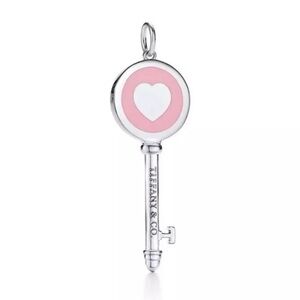 Tiffany and Co Pink Enamel Key Pendant